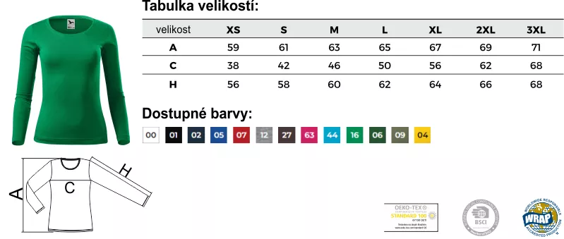 Dámské tričko s dlouhým rukávem FIT-T LS 169