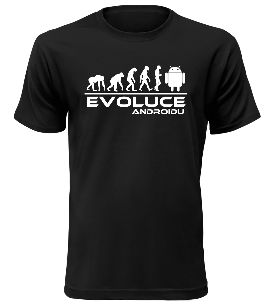 Pánské tričko evoluce Androidu černé