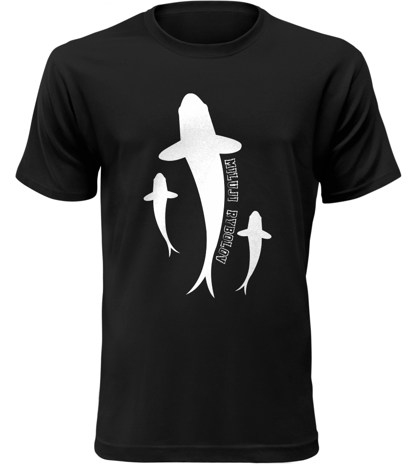 Pánské Rybářské tričko Miluji rybolov černé