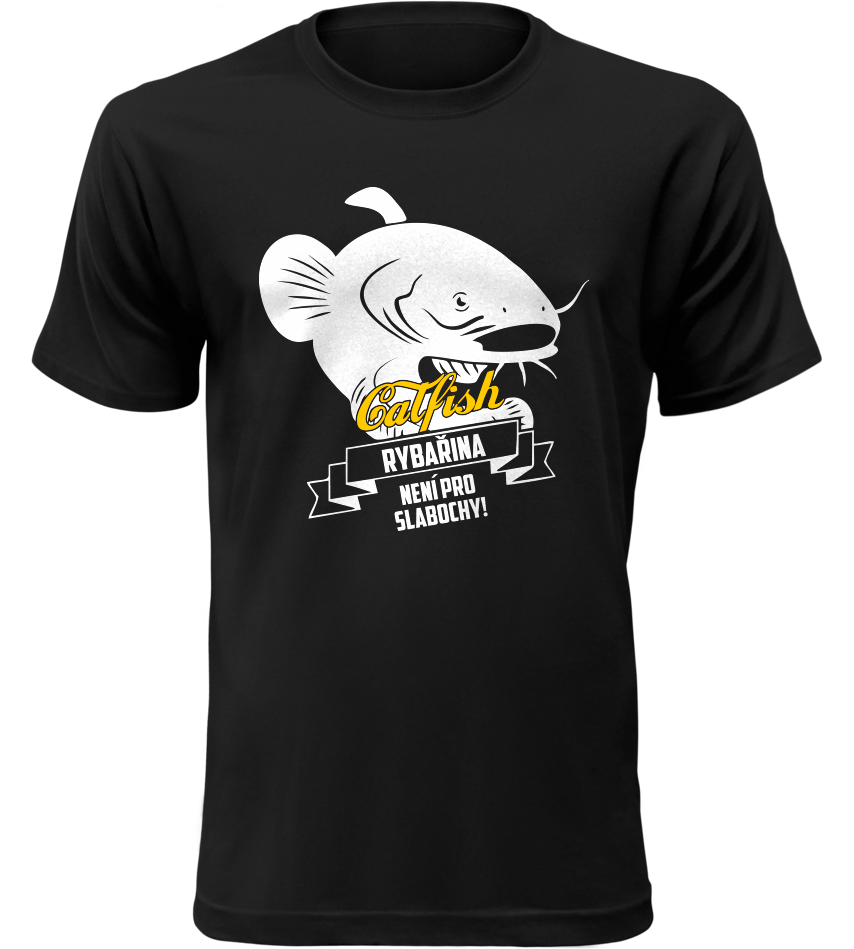 Pánské rybářské tričko Cat Fish černé