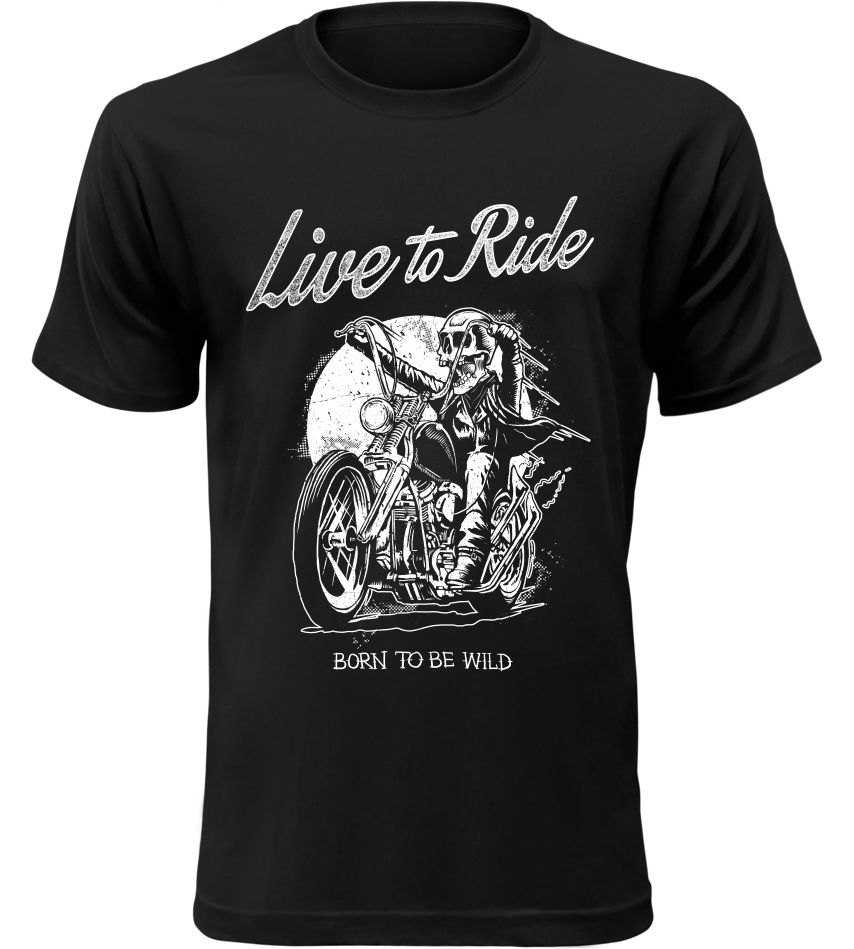 Pánské motorkářské tričko Born To Be Wild černé
