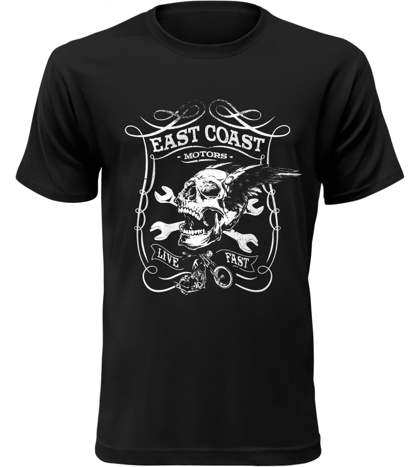 Pánské motorkářské tričko East Coast Motors černé