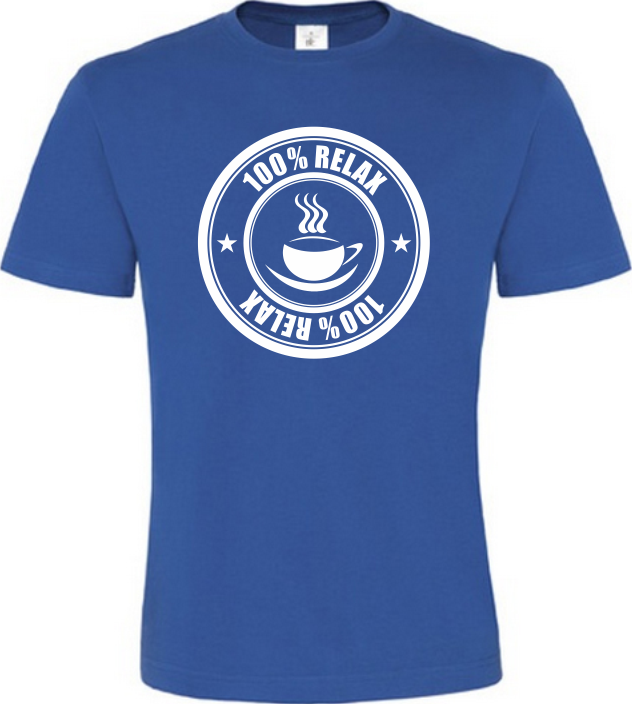 100% Relax Coffee modré tričko