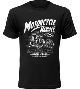 Pánské motorkářské tričko Motorcycle Maniacs černé