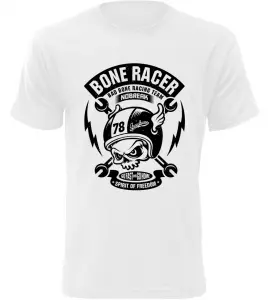 Pánské motorkářské tričko Bone Racer bílé