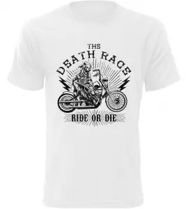 Pánské motorkářské tričko Death Race bílé