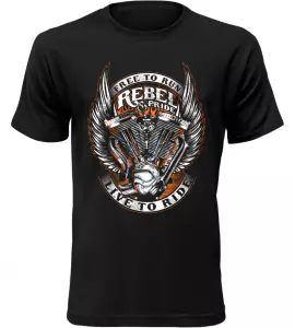 Pánské motorkářské tričko Rebel černé
