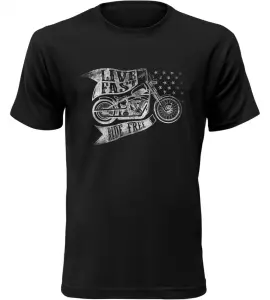 Pánské motorkářské tričko Live Fast Ride Free černé