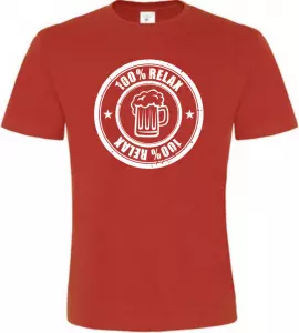 100% Relax BEER červené tričko pánské
