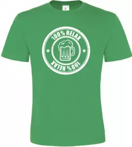 100% Relax BEER zelené tričko pánské