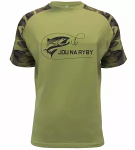 Pánské rybářské tričko Jdu na ryby military
