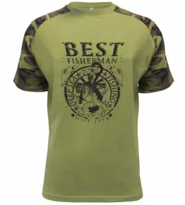 Pánské rybářské tričko Best Fisherman military