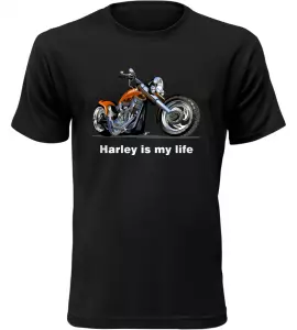 Pánské tričko Harley is my life černé