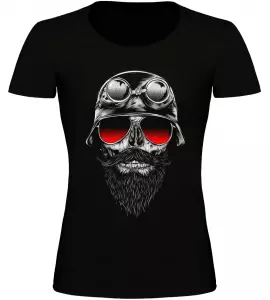 Dámské motorkářské tričko Bone Rider černé