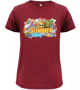Dětské tričko Summer tmavě červené