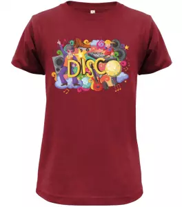 Dětské tričko Disco tmavě červené