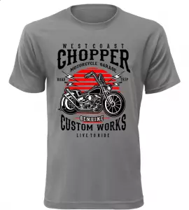 Pánské motorkářské tričko Westcoast Chopper šedé