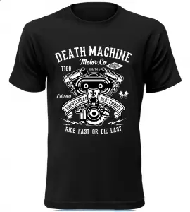 Pánské motorkářské tričko Death Machine černé