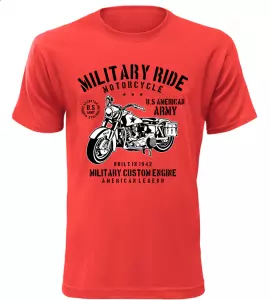 Pánské motorkářské tričko Military Ride červené