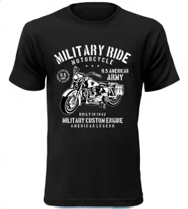 Pánské motorkářské tričko Military Ride černé