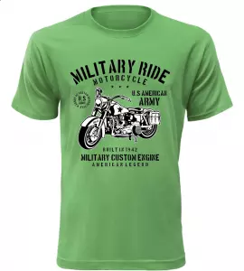 Pánské motorkářské tričko Military Ride zelené