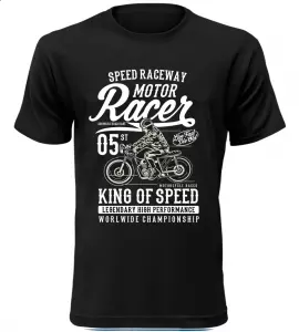 Pánské motorkářské tričko King of Speed černé
