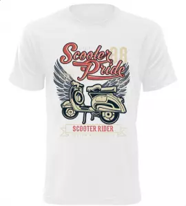 Pánské motorkářské tričko Scooter Rider bílé