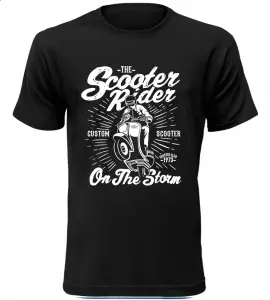 Pánské motorkářské tričko Custom Scooter černé