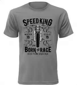 Pánské motorkářské tričko Speed King šedé