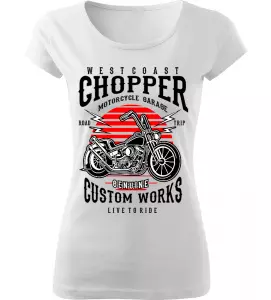 Dámské motorkářské tričko Westcoast Chopper bílé