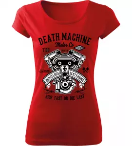 Dámské motorkářské tričko Death Machine červené