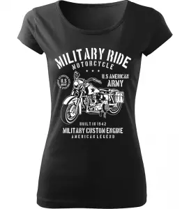Dámské motorkářské tričko Military Ride černé