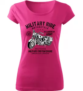 Dámské motorkářské tričko Military Ride růžové