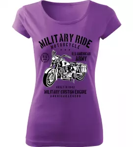 Dámské motorkářské tričko Military Ride fialové