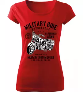 Dámské motorkářské tričko Military Ride červené