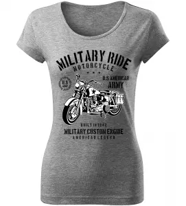 Dámské motorkářské tričko Military Ride melír