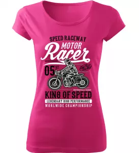 Dámské motorkářské tričko King of Speed růžové