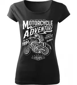 Dámské motorkářské tričko Motorcycle Adventure černé