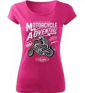 Dámské motorkářské tričko Motorcycle Adventure růžové
