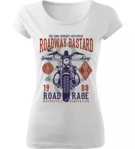 Dámské motorkářské tričko Roadway Bastard bílé