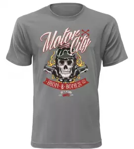 Pánské tričko pro motorkáře Motor City šedé