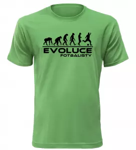 Pánské tričko evoluce fotbalisty zelené