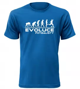 Pánské tričko evoluce fotbalisty modré