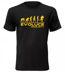 Pánské tričko evoluce hokejisty černé