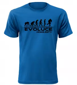 Pánské tričko evoluce hokejisty modré