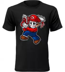 Pánské tričko šílený Mario černé