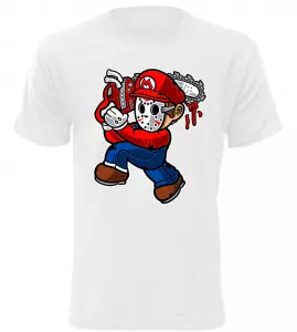 Pánské tričko šílený Mario bílé