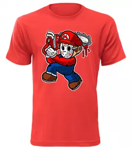 Pánské tričko šílený Mario červené