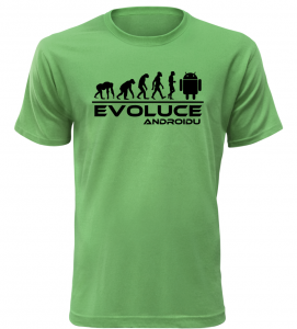 Pánské tričko evoluce Androidu zelené