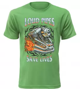 Pánské tričko Load Pipes Save Lives zelené